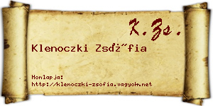 Klenoczki Zsófia névjegykártya
