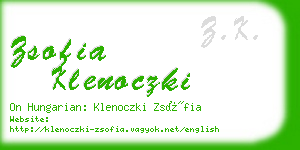 zsofia klenoczki business card
